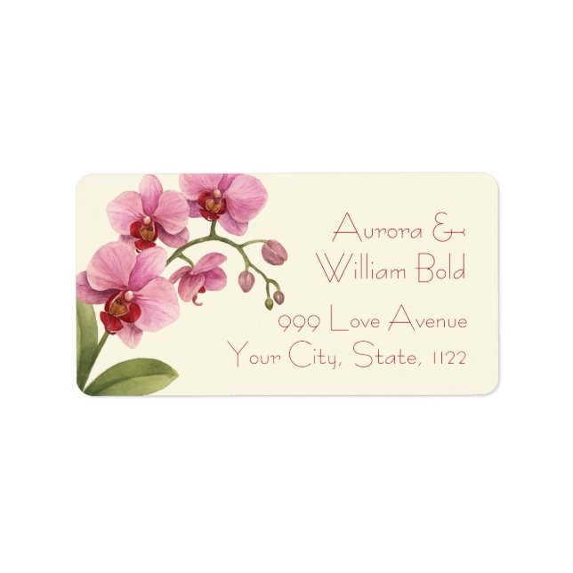 Custom Orchid Address Labels Adressetikett (Framsidan)