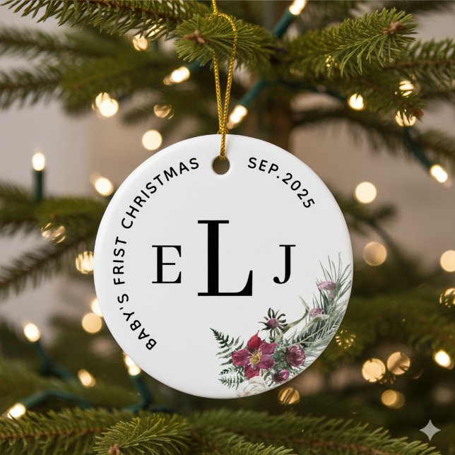 Custom Ornament for Baby's First Christmas & Date (Skapare uppladdad)