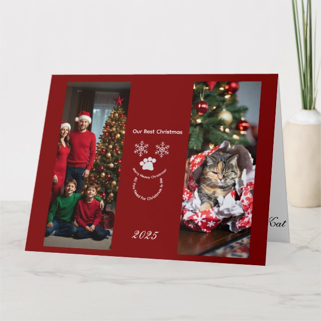 Custom Our Best Christmas ,Cat Photo  Kort (Framsida)