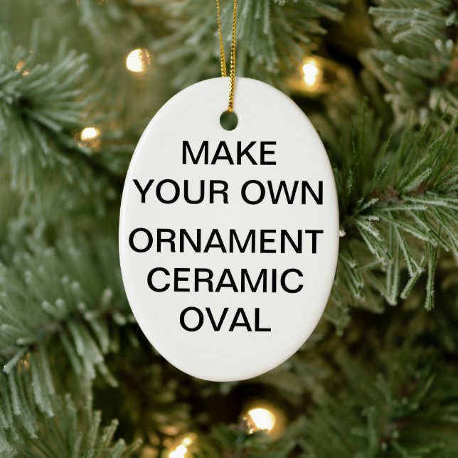 Custom Oval Porcelain Christmas Tree Ornament (Träd)