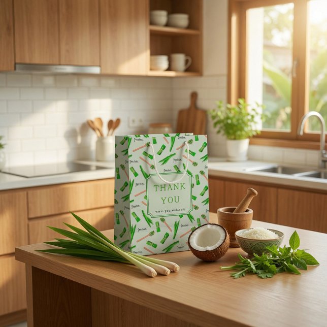 Custom Pandan Leaf Pattern Paper Bag (Skapare uppladdad)