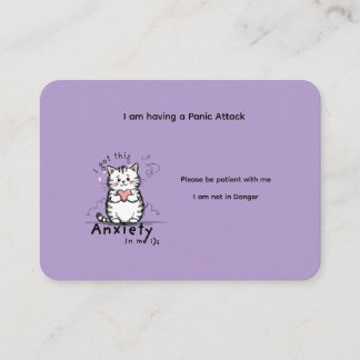 Custom Panic Attack Help Card  Visitkort