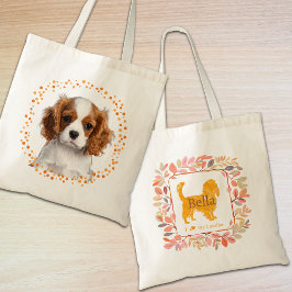 Custom pastel orange cavalier tote bag Photo Tygkasse