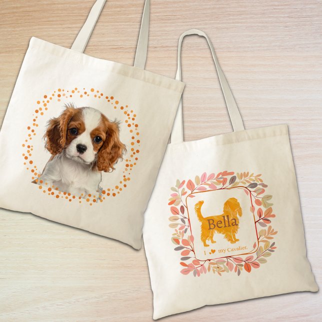 Custom pastel orange cavalier tote bag Photo Tygkasse (Skapare uppladdad)
