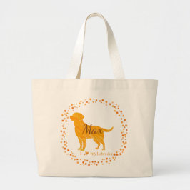 Custom Pastel Orange Labrador Retriever Tote Bag  Jumbo Tygkasse