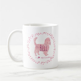 Custom Pastel pastel pink cavalier Silhouette mug Kaffemugg