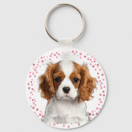 Custom pastel pink cavalier keychain Photo Nyckelring
