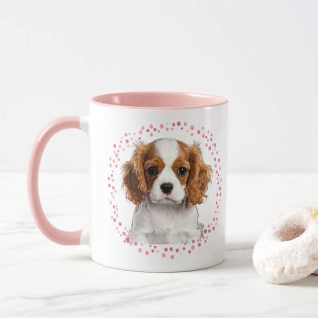 Custom pastel pink cavalier mug Photo Personalized Mugg (Med munk)
