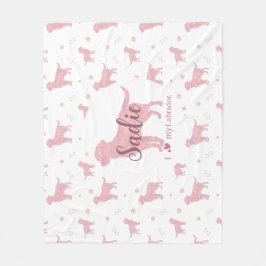 Custom Pastel pink Labrador retriever blanket gift Fleecefilt