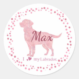 Custom Pastel Pink Labrador Retriever Sticker Gift Runt Klistermärke