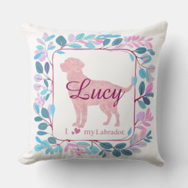 Custom pastel pink Labrador Retriever throw pillow Kudde