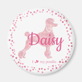 Custom Pastel Pink Poodle Silhouette Magnet