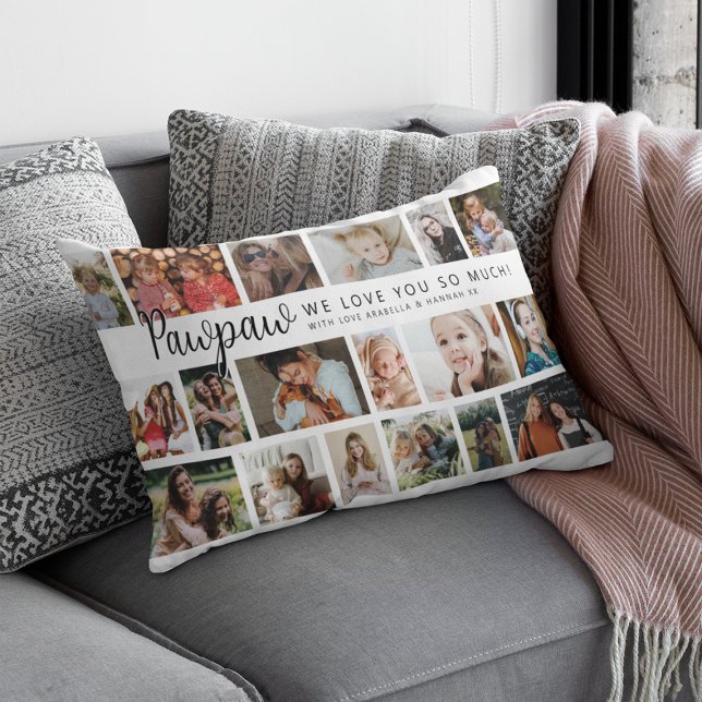 Custom Pawpaw 18 Photo Collage Lumbarkudde (Skapare uppladdad)