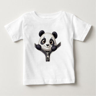 Custom Peeking Panda Zipper Cute Animal Baby Top T Shirt
