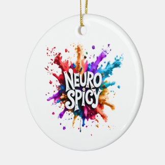 custom / personalised NEUROSPICY neurodiversity  Julgransprydnad Keramik