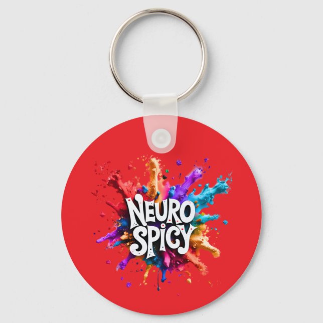 Custom / Personalised NEUROSPICY neurodiversity  Nyckelring (Framsida)