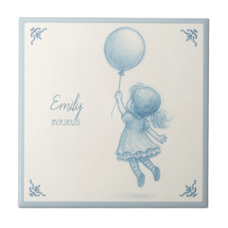 Custom personalized baby girl name kakelplatta