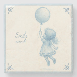 Custom personalized baby girl name stenunderlägg