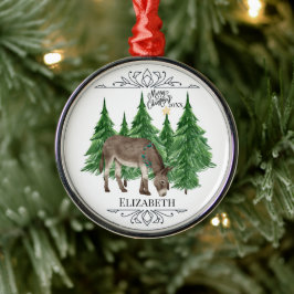 Custom Personalized Donkey Christmas Julgransprydnad Metall
