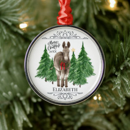Custom Personalized Donkey Christmas Julgransprydnad Metall