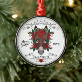 Custom Personalized Donkey Christmas Julgransprydnad Metall
