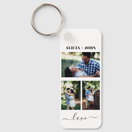 Custom Personalized Double Sided 3 Photo keychain Nyckelring