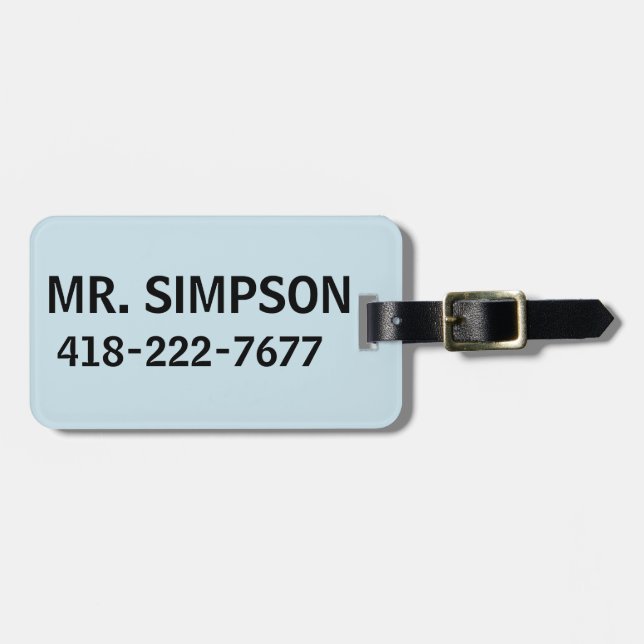 CUSTOM PERSONALIZED LUGGAGE TAG BAGAGEBRICKA (Horisontell Framsida)
