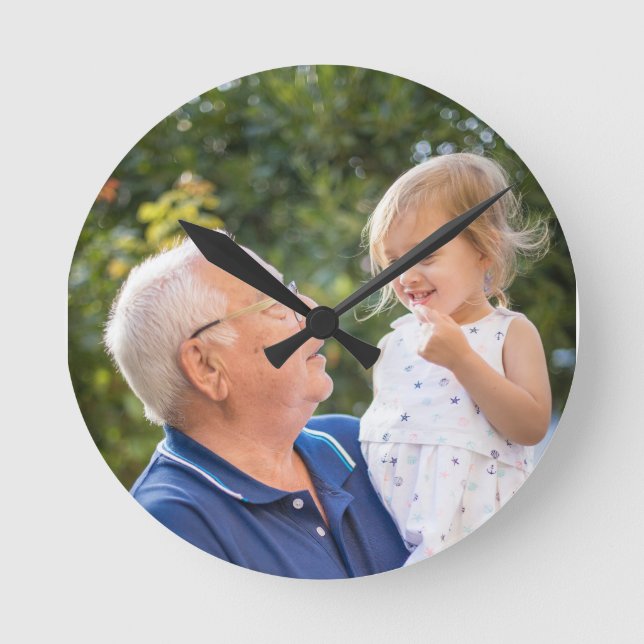 Custom Personalized Photo  Rund Klocka (Framsida)