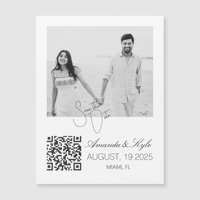 Custom Personalized Photo save the Date magnet (Framsida)