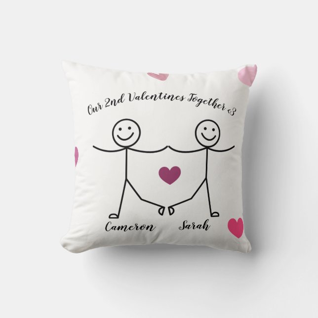  Custom Personalized Valentines Pillow  Kudde (Framsida)