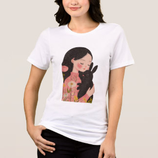 Custom Pet and Owner Portrait Pet Illustration Por T Shirt