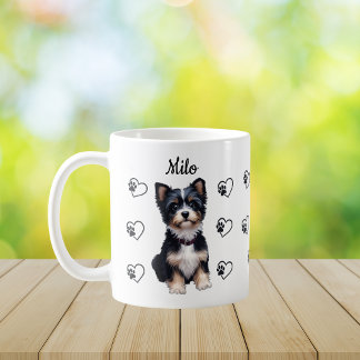 Custom Pet Dog Hearts Paws Coffee Mug Kaffemugg
