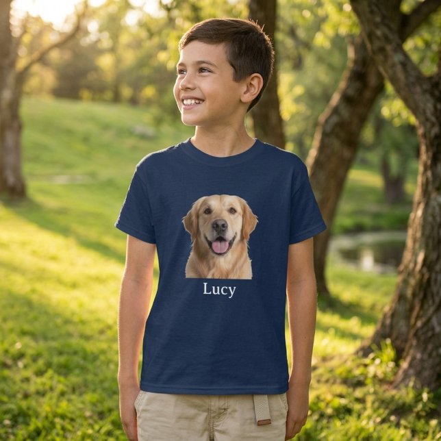 Custom Pet Face T-Shirt for Boys, Personalized Dog (Skapare uppladdad)