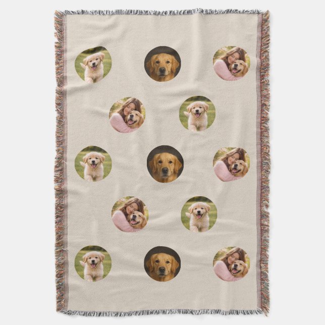 Custom Pet Family Photo Mother's Day Blanket Beige Filt (Framsidan Vertikal)