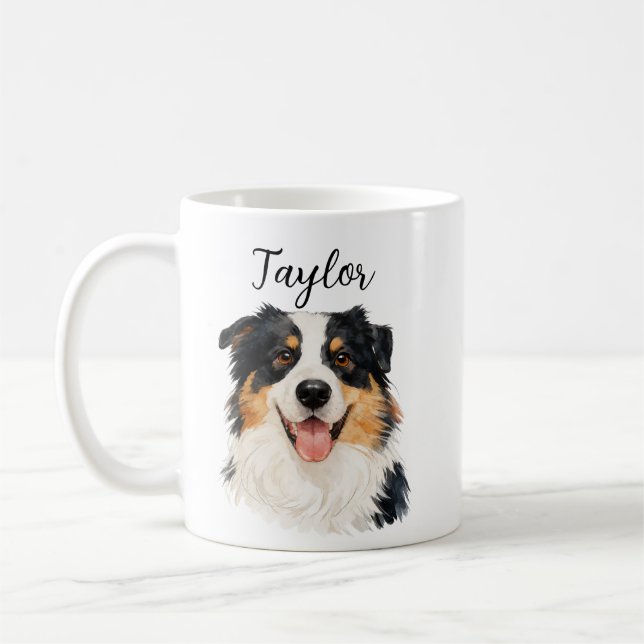 Custom Pet from Photo & Name – Personalized Dog Kaffemugg (Vänster)