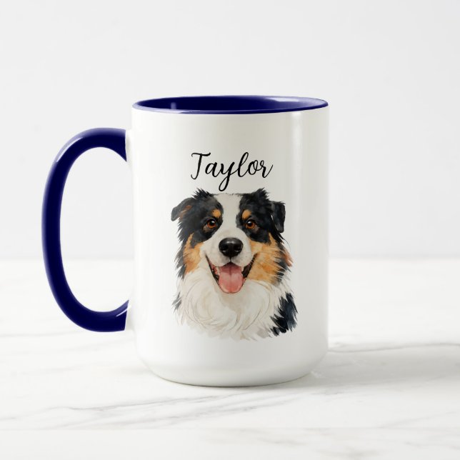 Custom Pet from Photo & Name – Personalized Dog Mugg (Vänster)