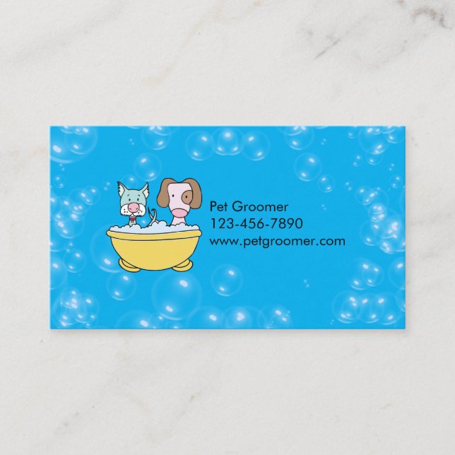 Custom Pet Groomer Appointment Card Visitkort (Framsida)