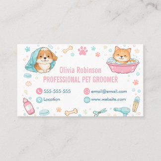 Custom Pet Groomer Business Card  Visitkort