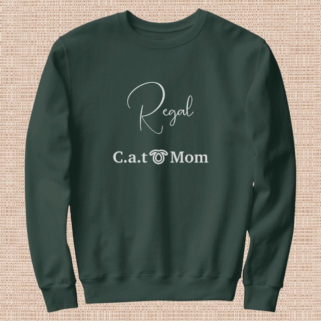 Custom Pet Lover White Script Cat Mom Forest Green T Shirt (Skapare uppladdad)
