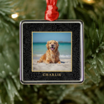 Custom Pet Name Photo Botanical Holiday