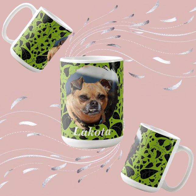 Custom Pet Parent Mug with Green & Black Plant  Kaffemugg (Skapare uppladdad)