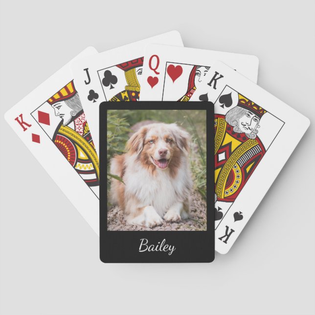 Custom Pet Photo and Name Script Casinokort (Baksidan)