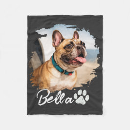 Custom Pet Photo and Name Typography Fleecefilt