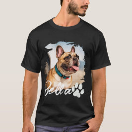 Custom Pet Photo and Name Typography T Shirt
