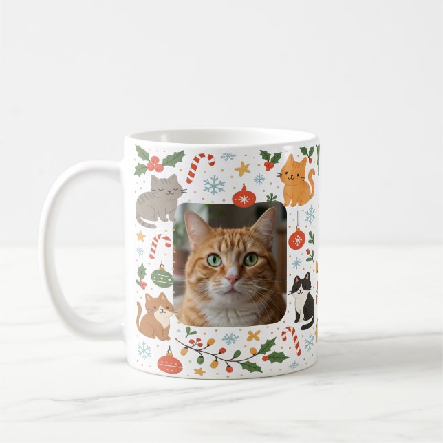 Custom Pet Photo Christmas Mug Gift for Pet Lovers Kaffemugg (Vänster)