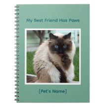 Custom Pet Photo & Name College Ruled Spiral      