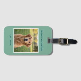 Custom Pet Photo & Name Durable Bagagebricka
