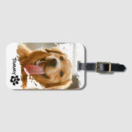 Custom Pet Photo & Name Luggage Tag – Travel Gift Bagagebricka