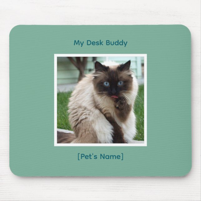 Custom Pet Photo & Name Mousepad | Desk Buddy Musmatta (Framsidan)