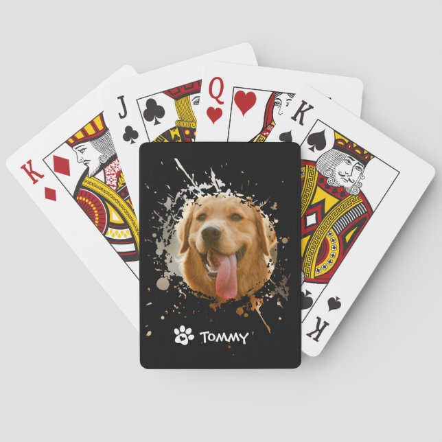 Custom Pet Photo Playing Cards with Name – Persona Casinokort (Baksidan)